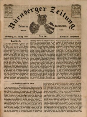 Nürnberger Zeitung (Fränkischer Kurier) Montag 27. März 1843