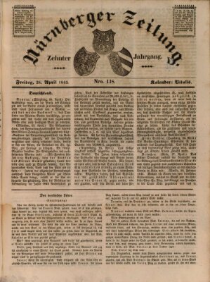 Nürnberger Zeitung (Fränkischer Kurier) Freitag 28. April 1843