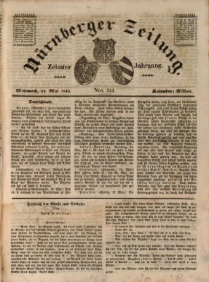 Nürnberger Zeitung (Fränkischer Kurier) Mittwoch 24. Mai 1843