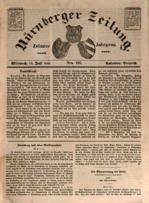 Nürnberger Zeitung (Fränkischer Kurier) Mittwoch 12. Juli 1843