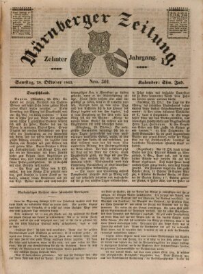 Nürnberger Zeitung (Fränkischer Kurier) Samstag 28. Oktober 1843