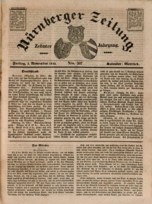 Nürnberger Zeitung (Fränkischer Kurier) Freitag 3. November 1843