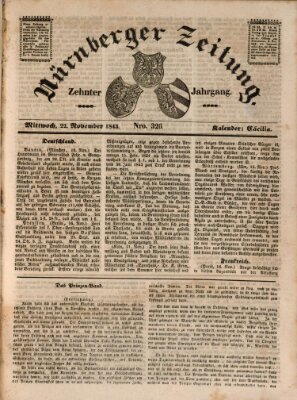 Nürnberger Zeitung (Fränkischer Kurier) Mittwoch 22. November 1843