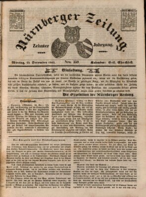 Nürnberger Zeitung (Fränkischer Kurier) Montag 25. Dezember 1843