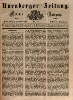 Nürnberger Zeitung (Fränkischer Kurier) Donnerstag 8. Februar 1844