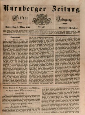 Nürnberger Zeitung (Fränkischer Kurier) Donnerstag 7. März 1844