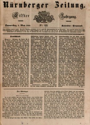 Nürnberger Zeitung (Fränkischer Kurier) Donnerstag 2. Mai 1844
