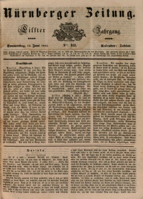 Nürnberger Zeitung (Fränkischer Kurier) Donnerstag 13. Juni 1844