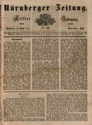 Nürnberger Zeitung (Fränkischer Kurier) Sonntag 16. Juni 1844