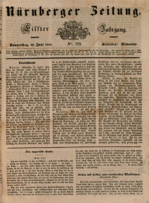 Nürnberger Zeitung (Fränkischer Kurier) Donnerstag 20. Juni 1844