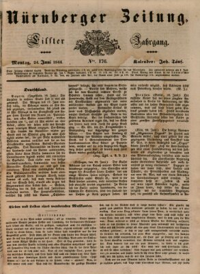 Nürnberger Zeitung (Fränkischer Kurier) Montag 24. Juni 1844