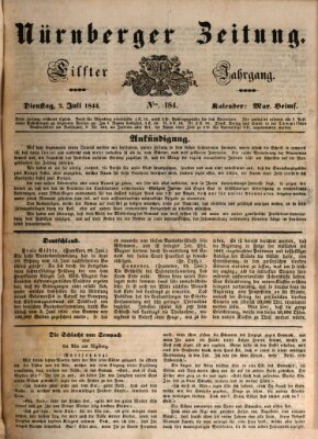 Nürnberger Zeitung (Fränkischer Kurier) Dienstag 2. Juli 1844