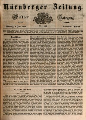 Nürnberger Zeitung (Fränkischer Kurier) Montag 8. Juli 1844