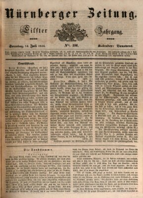 Nürnberger Zeitung (Fränkischer Kurier) Sonntag 14. Juli 1844