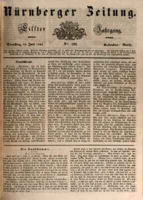 Nürnberger Zeitung (Fränkischer Kurier) Dienstag 16. Juli 1844