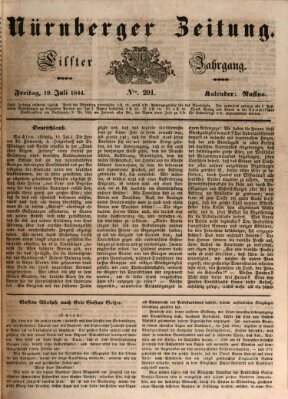 Nürnberger Zeitung (Fränkischer Kurier) Freitag 19. Juli 1844