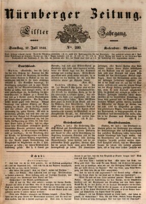Nürnberger Zeitung (Fränkischer Kurier) Samstag 27. Juli 1844