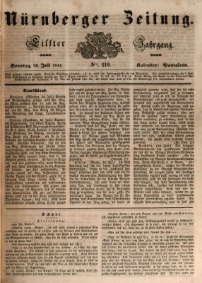 Nürnberger Zeitung (Fränkischer Kurier) Sonntag 28. Juli 1844