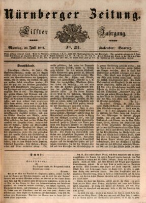 Nürnberger Zeitung (Fränkischer Kurier) Montag 29. Juli 1844