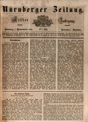 Nürnberger Zeitung (Fränkischer Kurier) Sonntag 1. September 1844