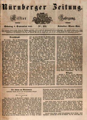 Nürnberger Zeitung (Fränkischer Kurier) Sonntag 8. September 1844