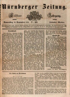 Nürnberger Zeitung (Fränkischer Kurier) Donnerstag 19. September 1844