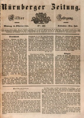 Nürnberger Zeitung (Fränkischer Kurier) Montag 28. Oktober 1844