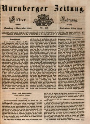 Nürnberger Zeitung (Fränkischer Kurier) Samstag 2. November 1844