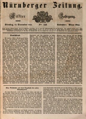 Nürnberger Zeitung (Fränkischer Kurier) Dienstag 24. Dezember 1844