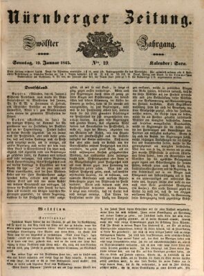 Nürnberger Zeitung (Fränkischer Kurier) Sonntag 19. Januar 1845