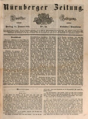 Nürnberger Zeitung (Fränkischer Kurier) Freitag 24. Januar 1845