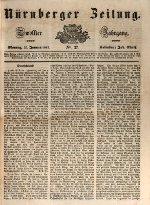 Nürnberger Zeitung (Fränkischer Kurier) Montag 27. Januar 1845