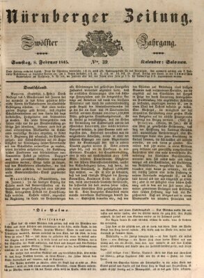 Nürnberger Zeitung (Fränkischer Kurier) Samstag 8. Februar 1845