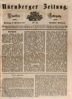 Nürnberger Zeitung (Fränkischer Kurier) Sonntag 23. Februar 1845