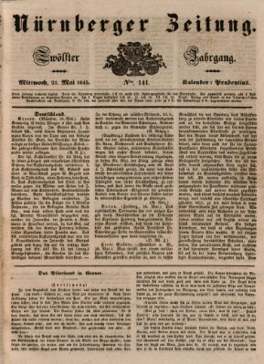 Nürnberger Zeitung (Fränkischer Kurier) Mittwoch 21. Mai 1845