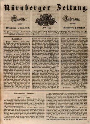 Nürnberger Zeitung (Fränkischer Kurier) Mittwoch 4. Juni 1845