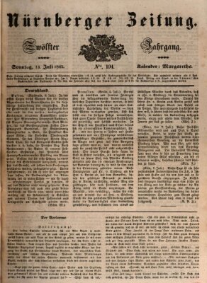 Nürnberger Zeitung (Fränkischer Kurier) Sonntag 13. Juli 1845
