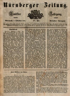 Nürnberger Zeitung (Fränkischer Kurier) Mittwoch 8. Oktober 1845