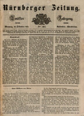 Nürnberger Zeitung (Fränkischer Kurier) Montag 20. Oktober 1845