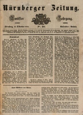 Nürnberger Zeitung (Fränkischer Kurier) Dienstag 21. Oktober 1845