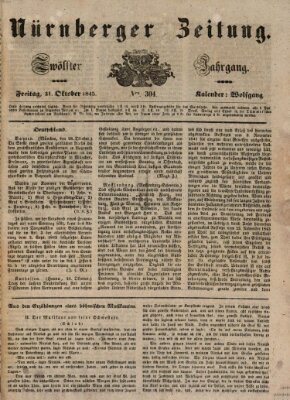 Nürnberger Zeitung (Fränkischer Kurier) Freitag 31. Oktober 1845