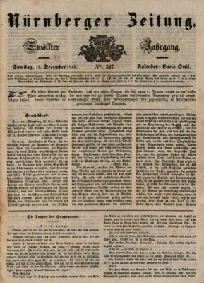 Nürnberger Zeitung (Fränkischer Kurier) Samstag 13. Dezember 1845