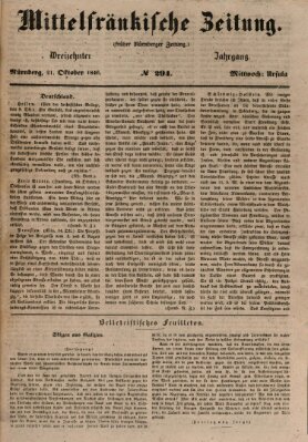 Mittelfränkische Zeitung für Recht, Freiheit und Vaterland (Fränkischer Kurier) Mittwoch 21. Oktober 1846