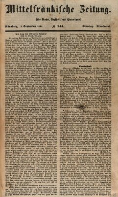 Mittelfränkische Zeitung für Recht, Freiheit und Vaterland (Fränkischer Kurier) Sonntag 3. September 1848