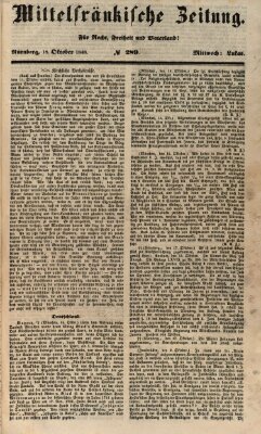 Mittelfränkische Zeitung für Recht, Freiheit und Vaterland (Fränkischer Kurier) Mittwoch 18. Oktober 1848