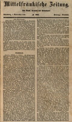 Mittelfränkische Zeitung für Recht, Freiheit und Vaterland (Fränkischer Kurier) Freitag 3. November 1848
