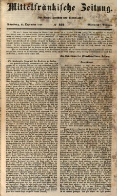 Mittelfränkische Zeitung für Recht, Freiheit und Vaterland (Fränkischer Kurier) Mittwoch 20. Dezember 1848