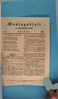 Mittelfränkische Zeitung für Recht, Freiheit und Vaterland (Fränkischer Kurier) Montag 15. Januar 1849