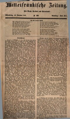 Mittelfränkische Zeitung für Recht, Freiheit und Vaterland (Fränkischer Kurier) Samstag 20. Januar 1849