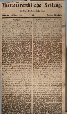 Mittelfränkische Zeitung für Recht, Freiheit und Vaterland (Fränkischer Kurier) Freitag 2. Februar 1849